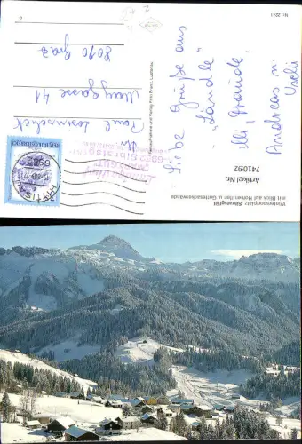 741092 Sibratsgfäll mit Blick auf Hohen Ifen u. Gottesackerwände im Winter b. Hittisau