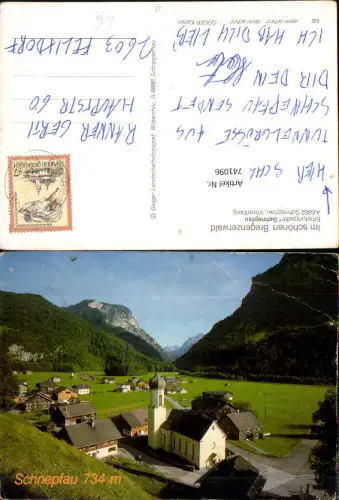 741096 Schnepfau i. Bregenzerwald Ansicht m. Kirche