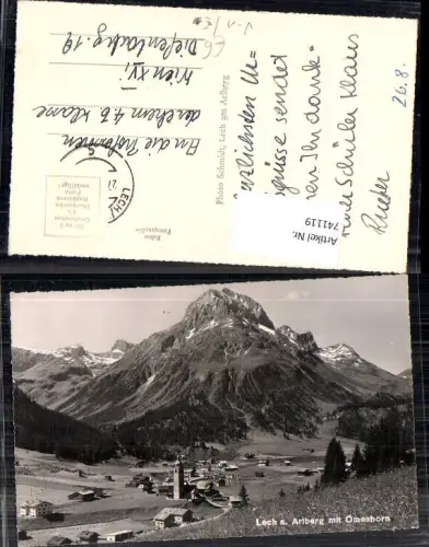741119 Foto AK Lech a. Arlberg mit Omeshorn Ansicht m. Kirche