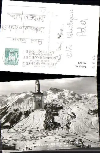 741123 Foto AK Lech u. Oberlech a. Arlberg Rüfibahn m. Mohnenfluh Seilbahn Winter pub Risch-Lau 3471