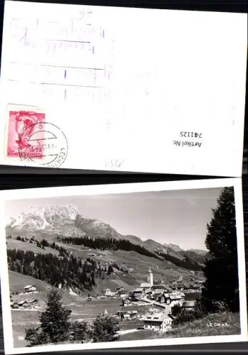 741125 Foto AK Lech a. Arlberg Ansicht m. Kirche 1953