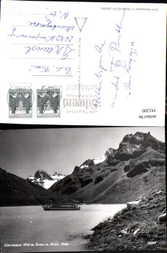 741200 Foto AK Silvrettasee m. Gr. u. Kl. Buin Schiff Boot Schruns Partenen