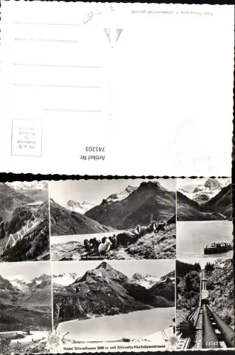 741203 Mehrbild AK Partenen Hotel Silvrettasee m. Silvretta-Hochalpenstraße Schiff Boot Schafe