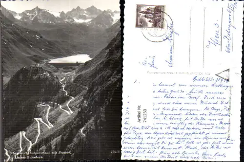 741250 Foto AK Schruns Partenen Galtür Silvretta Hochalpenstraße m. Stausee Litzner u. Seehorn