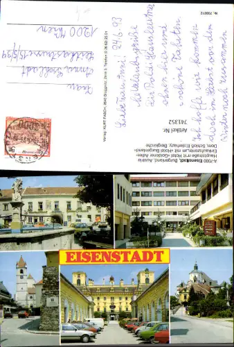 741352 Mehrbild AK Eisenstadt Hauptstraße m. Hotel Goldener Adler Bergkirche Schloss Esterhazy