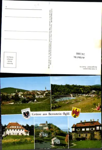741380 Mehrbild AK Bernstein Ansicht Schloss Bernstein Freibad
