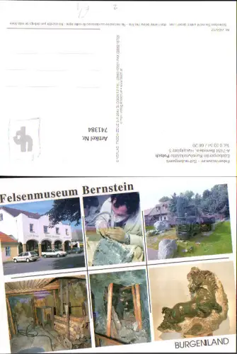 741384 Mehrbild AK Bernstein Felsenmuseum Bernstein Bergbau Schaubergwerk