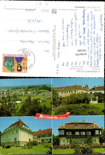 741385 Mehrbild AK Bernstein Ortsansicht Hotel Burg Bernstein Jugendherberge Madonnenschlößl