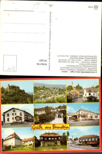 741387 Mehrbild AK Bernstein Gasthof Pannonia Gasthof Frühwirt Jugendherberge Madonnenschlößl
