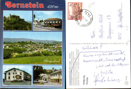 741404 Mehrbild AK Bernstein Gasthof Pannonia Burg m. Hotel Restaurant