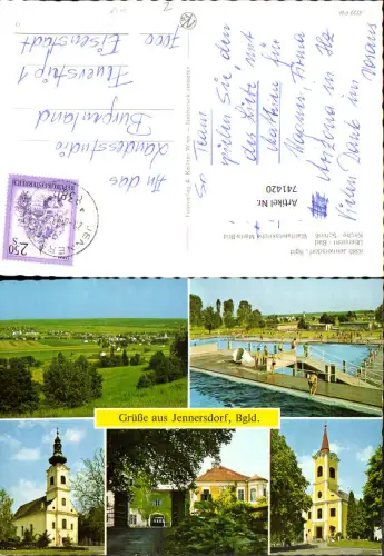 741420 Mehrbild AK Jennersdorf Totale Kirche Schwimmbad Schloss Wallfahrtskirche Maria-Bild