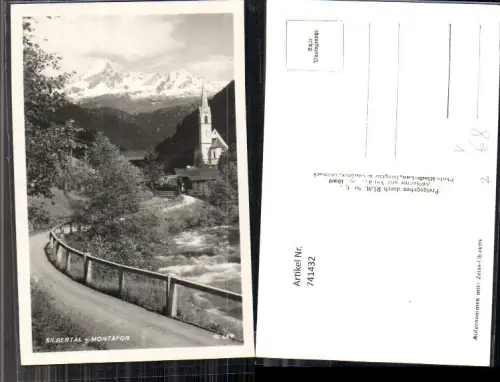 741432 Foto AK Silvertal Montafon Straßepartie m. Kirche im Hintergrund