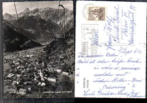 741433 Foto AK Schruns im Montafon geg. Zimba Berglift Sessellift