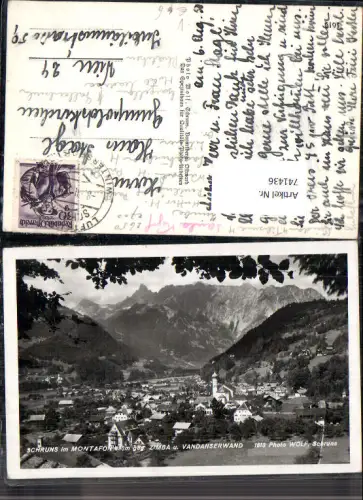 741436 Foto AK Schruns im Montafon geg. Zimba u. Vandanserwand pub Photo Wolf 1613