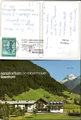 741446 Gaschurn Montafon Sanatorium Dr. Felbermauer mit Vallüla