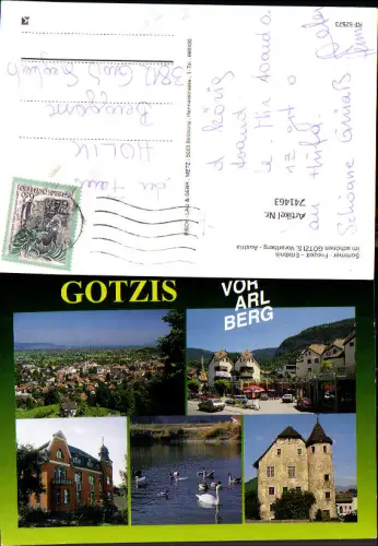 741463 Mehrbild AK Götzis Ansichten Schwäne Schloss Burg