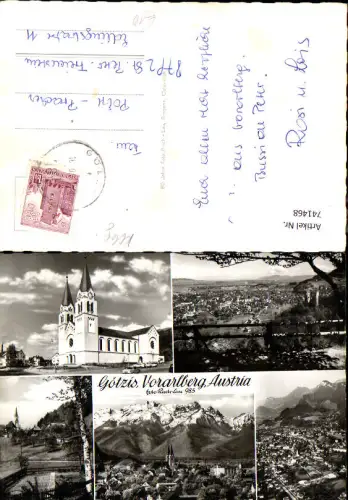 741468 Mehrbild AK Götzis Ansichten Kirche Panorama