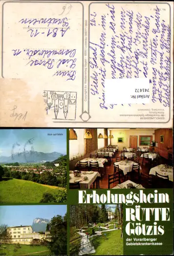 741472 Mehrbild AK Erholungsheim Rütte Götzis Speisezimmer Minigolf