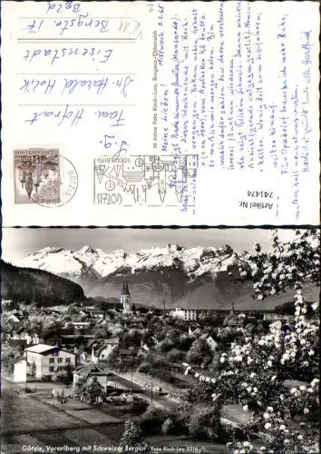 741474 Foto AK Götzis mit Schweizer Bergen pub Risch-Lau 3216