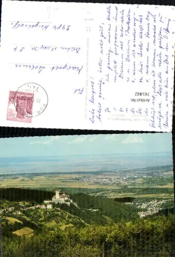741482 Forchtenstein Blick vom Rosaliengebirge auf Burg u. Gemeinde