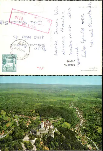 741491 Luftbild Forchtenstein Burg Schloss u. Gemeinde Stempel Nachgebühr Wien 104