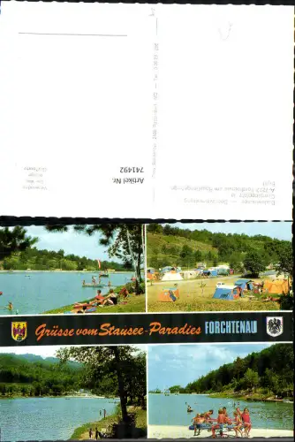 741492 Mehrbild AK Forchtenstein am Rosliengebirge Badestausee Camping Badeufer