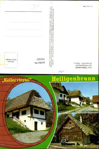 741507 Mehrbild AK Heiligenbrunn i. Burgenland Kellerviertel Reetdachhaus