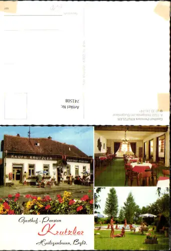 741508 Mehrbild AK Heiligenbrunn Burgenland Gasthof Pension Krutzler Schwimmbad Speisesaal