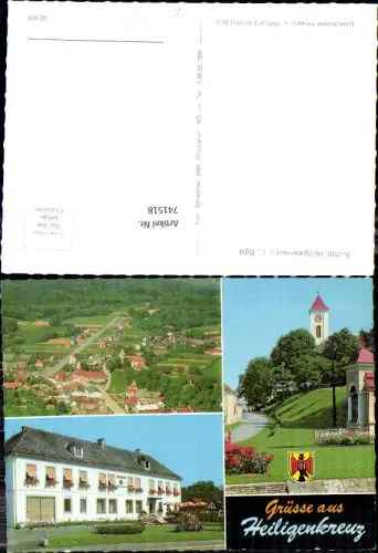 741518 Mehrbild AK Heiligenkreuz i. Lafnitztal Gasthof VW Käfer Kirche Luftbild