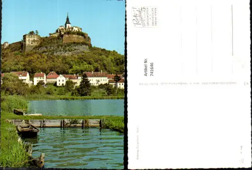 741646 Güssing Ansicht m. Schloss Burg Boot i. Vordergrund