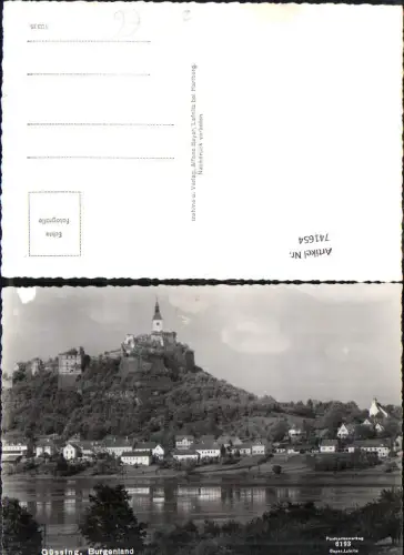 741654 Foto AK Güssing Ansicht m. Burgberg Burg