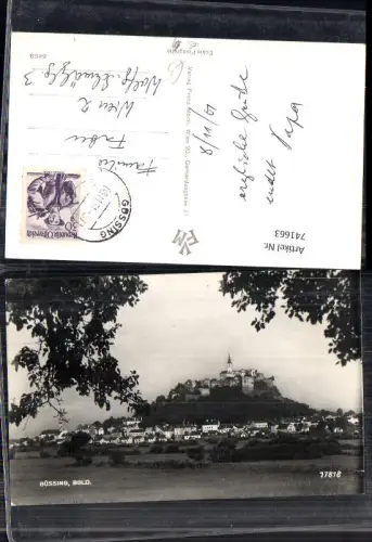 741663 Foto AK Güssing Ansicht m. Burg Baum im Vordergrund