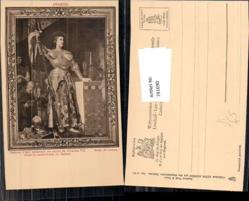 741690 Künstler AK Ingres Jeanne d Arc Cathedrale de Reims Heiligenschein pub Raphael Tuck Sons 3022