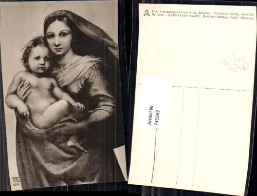 741692 Künstler AK Raffaello Santi Madonna Sixtina pub F. A. Ackermann 225/2329