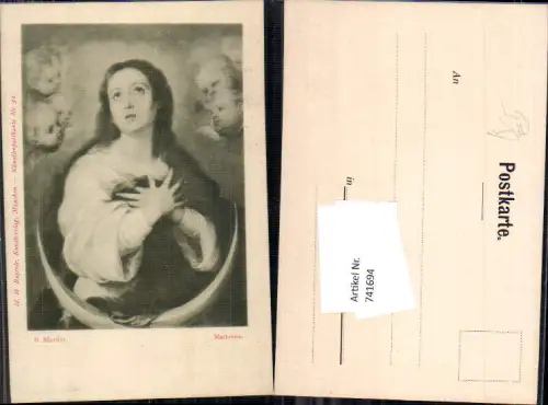 741694 Künstler AK B. Murillo Madonna Engel Religion pub M. H. Bayerle 51