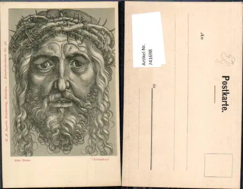 741698 Künstler AK Albrecht Dürer Christuskopf Portrait Religion pub M. H. Bayerle 52