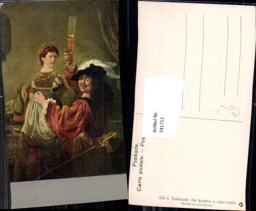 741711 Künstler AK Rembrandt Der Künstler u. seine Gattin Bier
