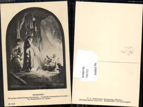 741712 Künstler AK Rembrandt Die grosse Auferweckung des Lazarus pub F. A. Ackermann 211/2140