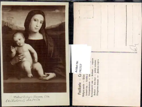 741717 Künstler AK Maria m. Kind Jesus Wallraf-Richartz-Museum Cöln