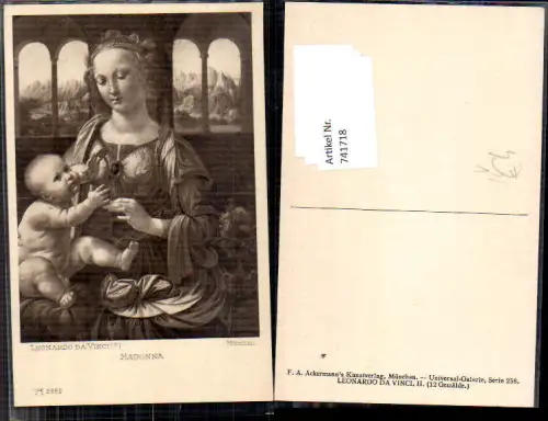 741718 Künstler AK Leonardo da Vinci Madonna pub F. A. Ackermann 258/2669