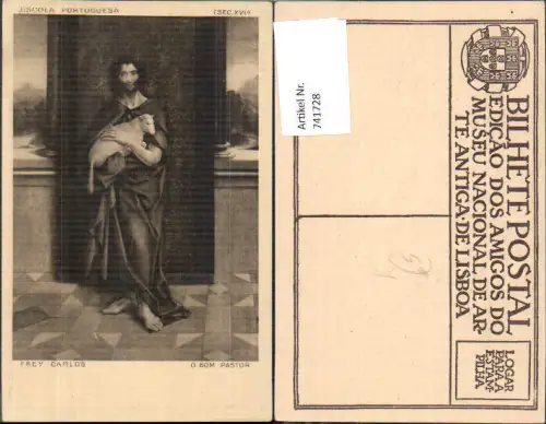 741728 Künstler AK Frey Carlos O Bom Pastor Jesus m. Lamm Religion