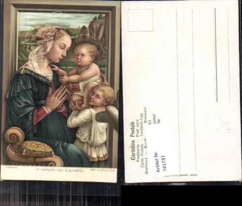 741737 Künstler AK Fra Filippo Lippi La Vergine col S. Bambino Jesuskind pub Stengel Co 29833