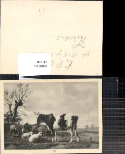 741750 Künstler AK Louis-Pierre Verwee Landschaft m. Rinder u. Schafe