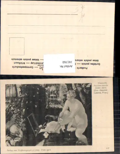 741760 Künstler AK Tintoretto Suanna u. d. beiden Alten Erotik pub J. Löwy 107
