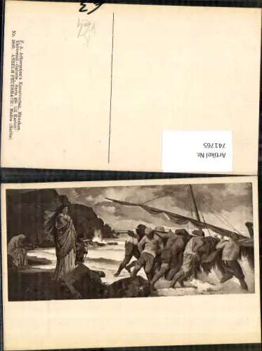 741765 Künstler AK Anselm Feuerbach Medea Boot Schiffe pub F. A. Ackermann 255/2640