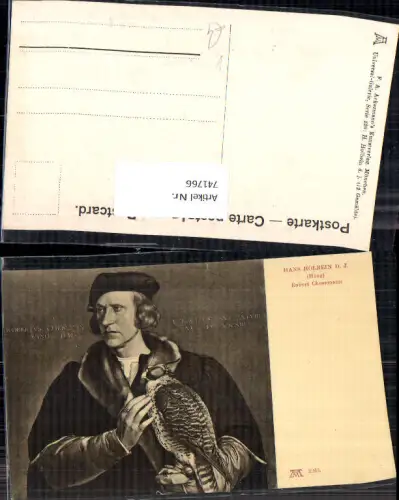 741766 Künstler AK Hans Holbein d. Jüngere Robert Chesemann Mann Falke pub F. A. Ackermann 220/2263