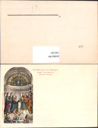 741767 Künstler AK Carpaccio Darstellung im Tempel Religion