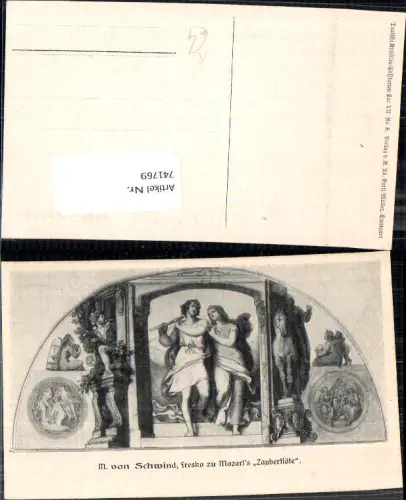 741769 Künstler AK M. von Schwind Fresko zu Mozarts Zauberflöte