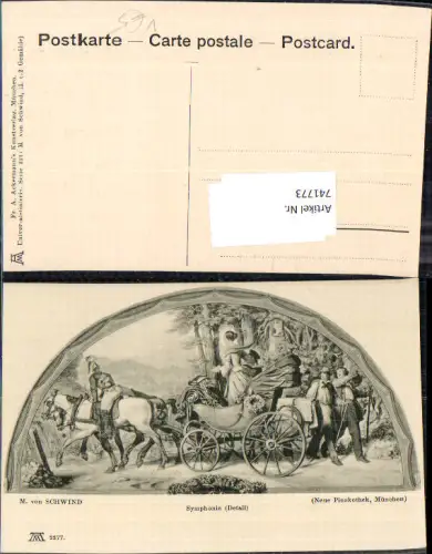 741773 Künstler AK M. von Schwind Symphonie Kutsche pub F. A. Ackermann 221/2277