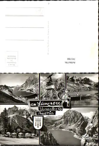 741780 Mehrbild AK Lünersee Vandans Seilbahn Gondel Ruderboot pub Risch-Lau 14935A